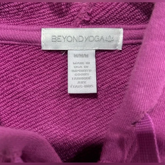 Beyond Yoga Women's Medium Cali Zip Up Hoodie Hooded Sweatshirt Purple Pink NWT - Picture 6 of 8